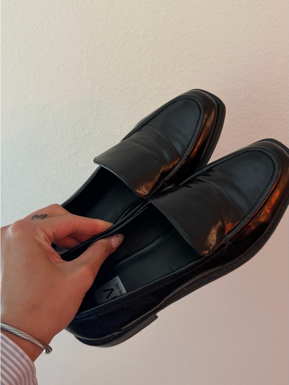 Dolce Vita Black Leather Slip-On Loafers